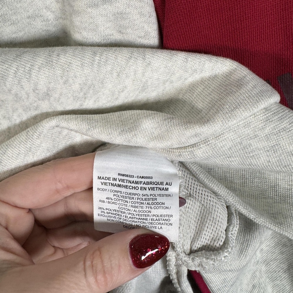 Nike Dri Fit Sweatshirt Womens Medium Gray Red Quarter Zip Just Do It Pullover - Picture 10 of 13